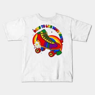 Dare To Live Your Truth Rainbow Skate Kids T-Shirt